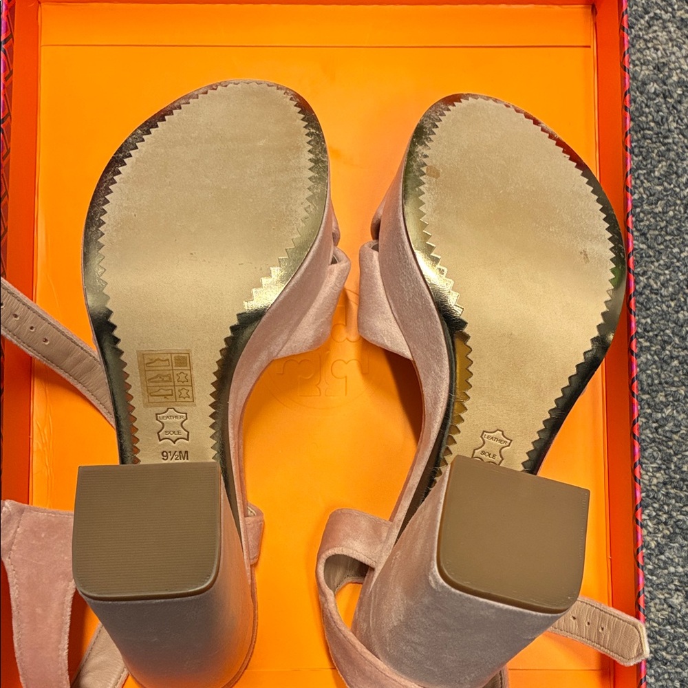 Tory Burch ballet pink Loretta 115mm platform sandal velvet. Size 9.5 - Picture 9 of 13